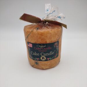 RARE VTG Hearth & Home Cake Candle Frosted Pillar Buttercream Lumi-Light Candle